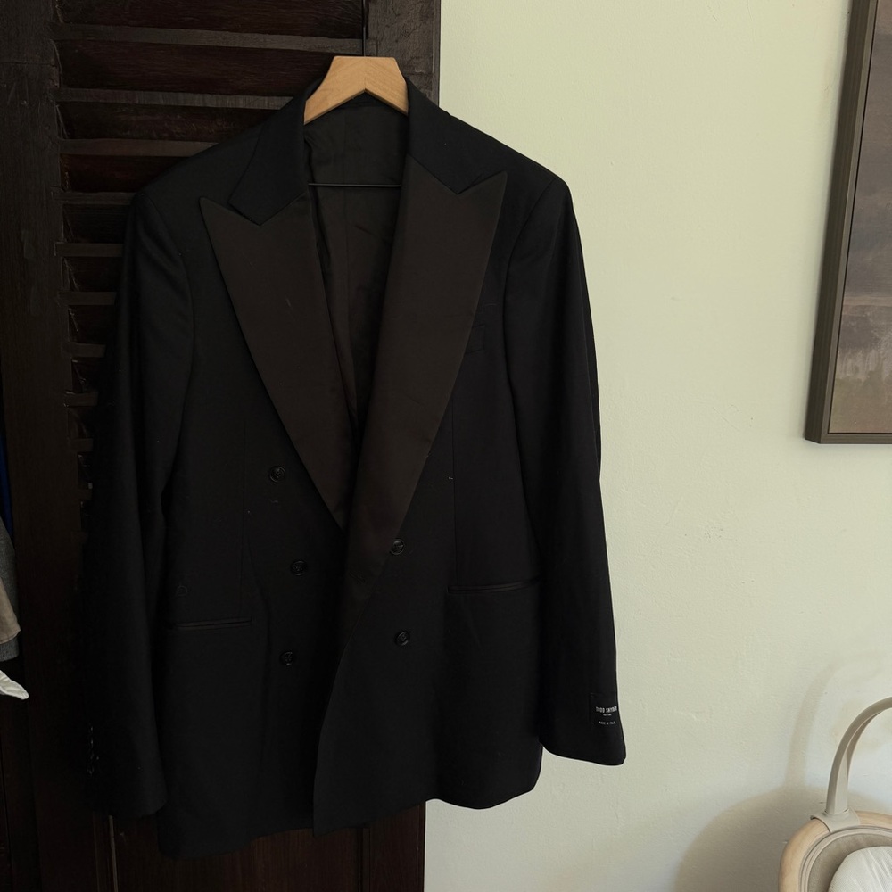 Todd Snyder Black Double-Breasted Satin Lapel Tuxedo Jacket NWOT